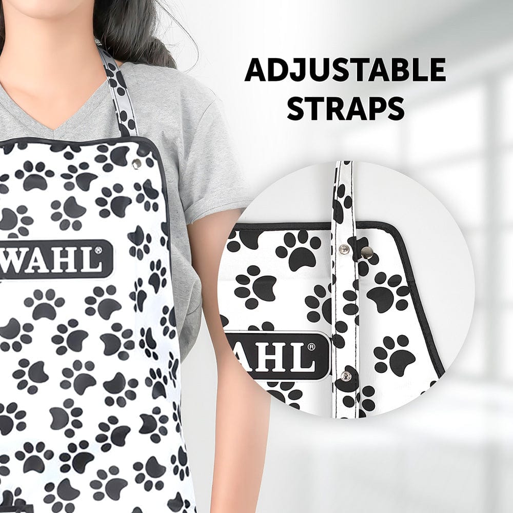 Paw print apron for dog grooming by Wahl