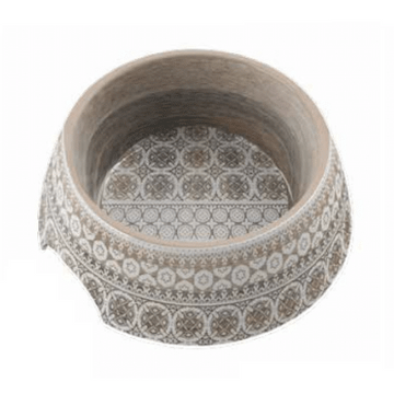 Moroccan wood medium dog bowl