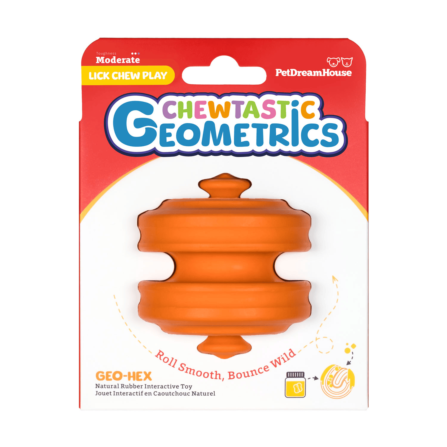 Geo-Hex Orange - Sensory Enrichment Toy