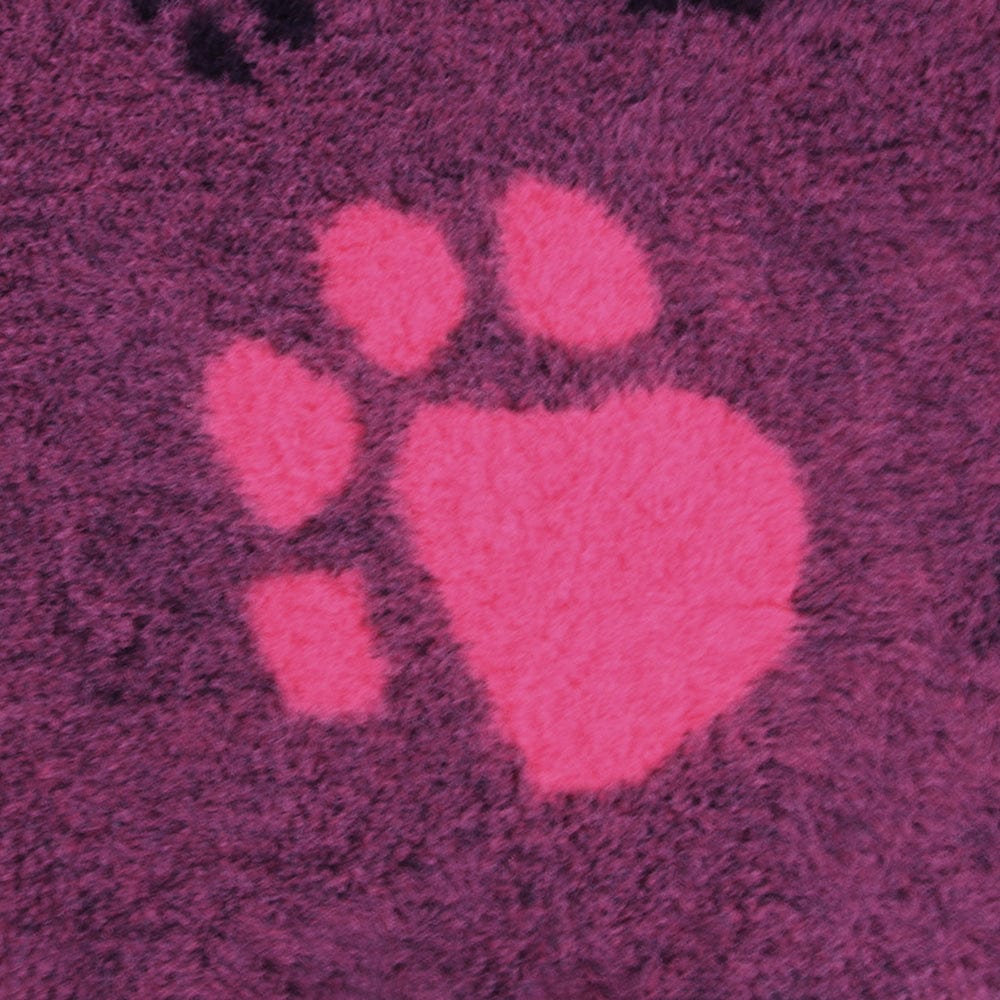Linge de lit pour chien ProFleece en trois couleurs avec impression de pattes.