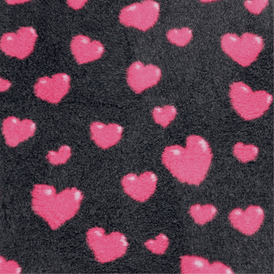 ProFleece Vetbed Pet Bedding hearts charcoal cerise non slip close up