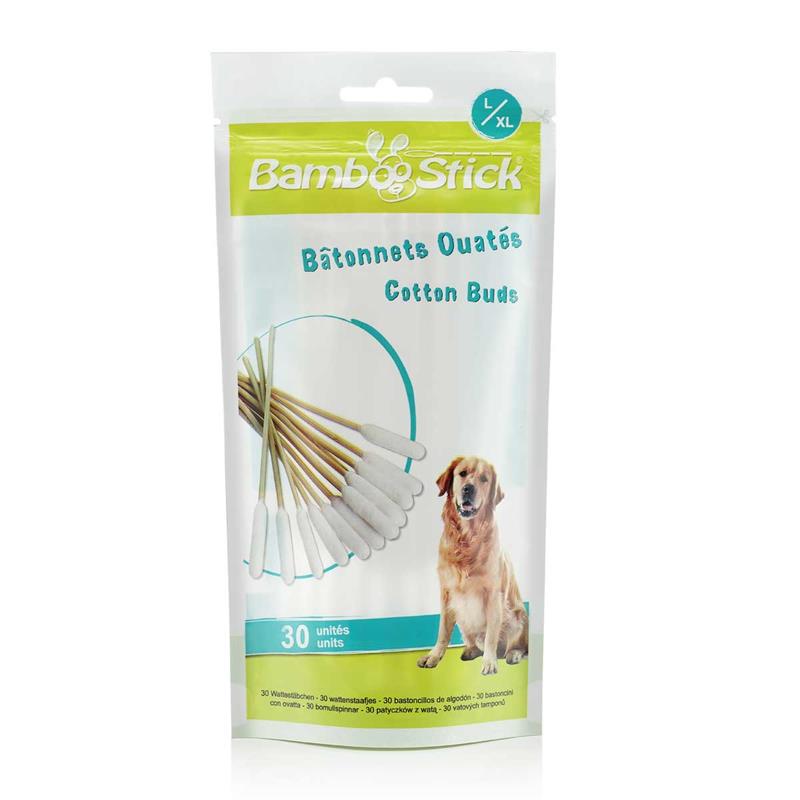 Limpiador de oídos para perros con bastoncillos de algodón de BambooStick