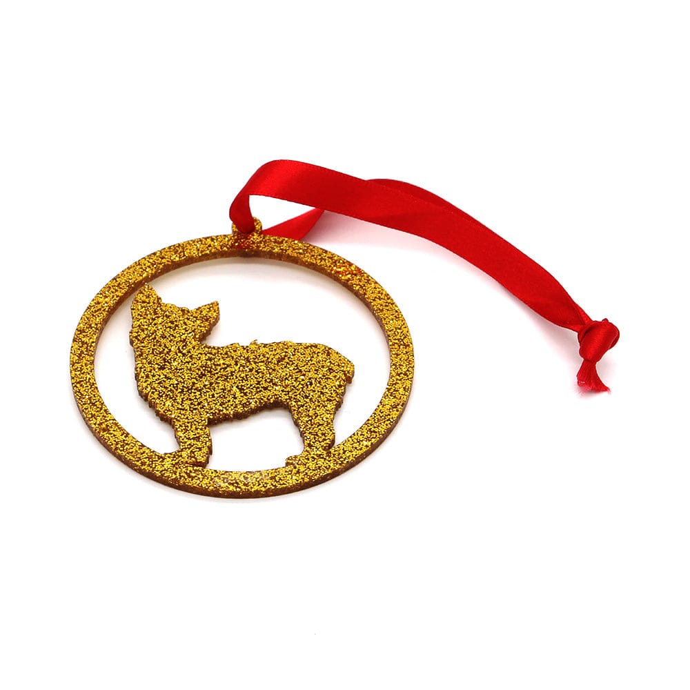 Dog decoration in gold