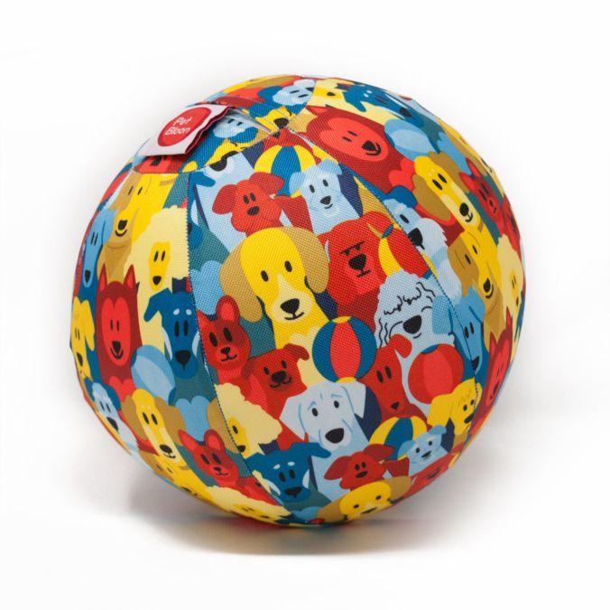 Colourful balloon ball, a lightweight travel ball for smaller breeds of dog