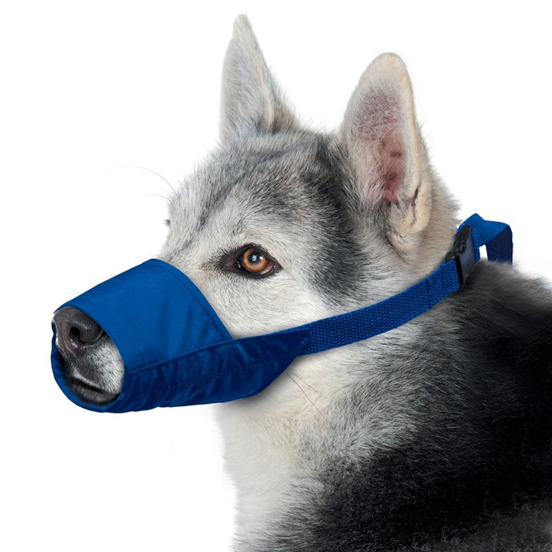 Soft blue cloth dog muzzles
